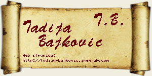 Tadija Bajković vizit kartica